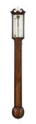 ϒ A Regency mahogany mercury cistern tube stick barometer