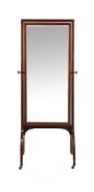 A mahogany cheval mirror