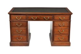 A Victorian mahogany pedestal desk