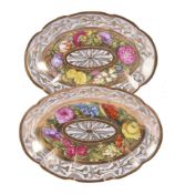 A pair of Coalport shaped oval serving dishes