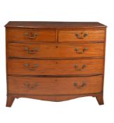 A Regency mahogany and line inlaid bowfront chest of drawers