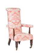 A William IV mahogany and upholstered armchair