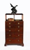 A George III mahogany secretaire chest of drawers