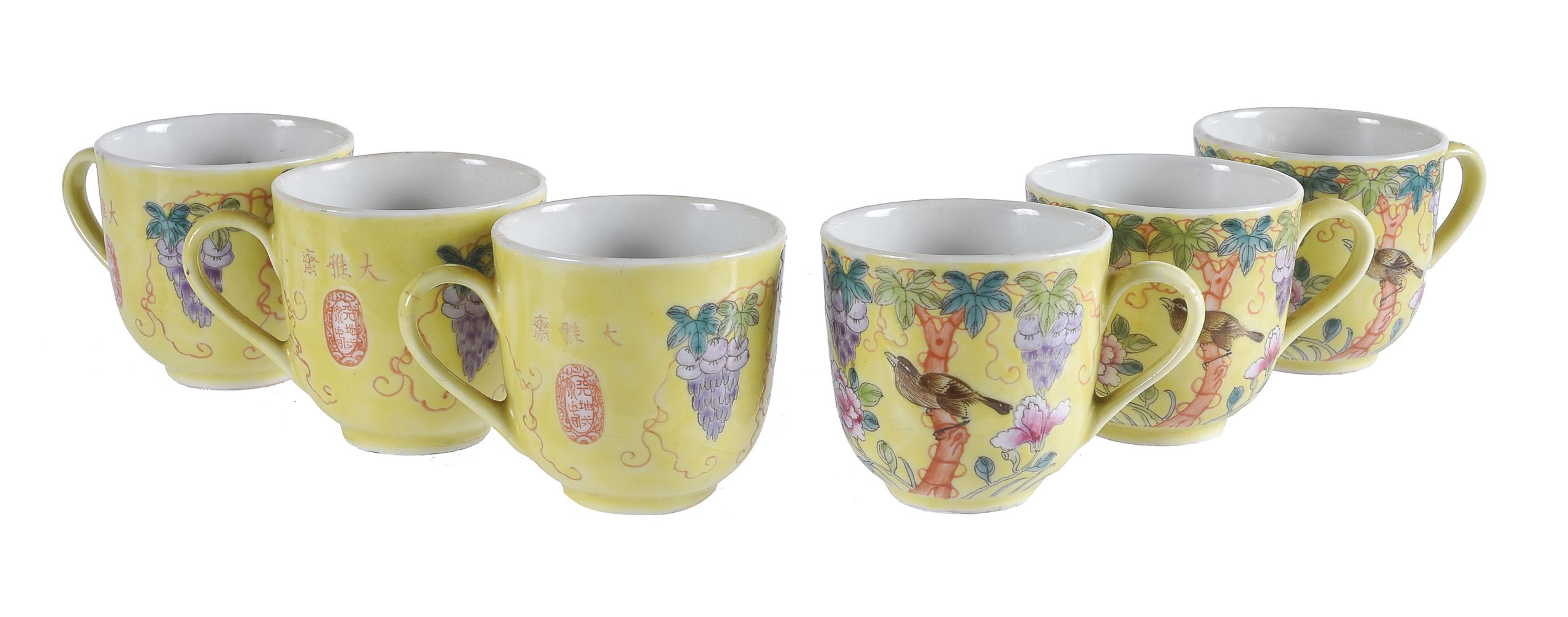 A set of six dayazhai-style teacups