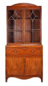 A George III mahogany secretaire bookcase