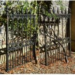 A pair of Gothic Revival wrought iron gates