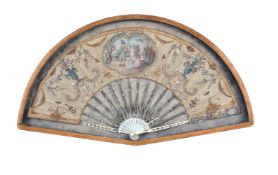 ϒ A French or British silk and ivory mounted fan