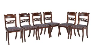 A set of six Regency mahogany dining chairs