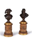 After Christian Daniel Rauch (1777 - 1857) and Andreas Schlüter (1659 - 1714), a pair of patinated b