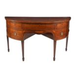 A George III mahogany, strung, and marquetry inlaid sideboard