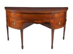 A George III mahogany, strung, and marquetry inlaid sideboard