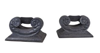 A pair of substantial and impressive Regency cast iron boot scrapes