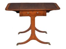 ϒ A George III mahogany, satinwood banded, and tulipwood crossbanded sofa table