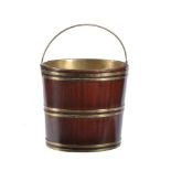 A George III mahogany and brass bound bucket