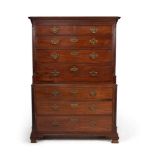 A George III mahogany chest on chest