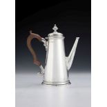 A George I silver straight-tapered coffee pot by Edward Feline