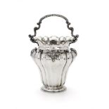 An Italian silver coloured inverted baluster lobed wine cooler