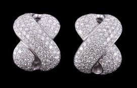 A pair of diamond earrings