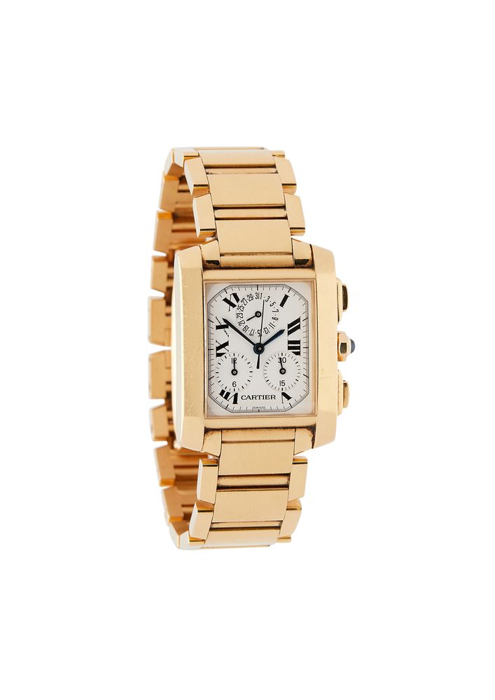 Cartier, Tank Francaise Chronoflex, ref. 1830, an 18 carat gold bracelet watch