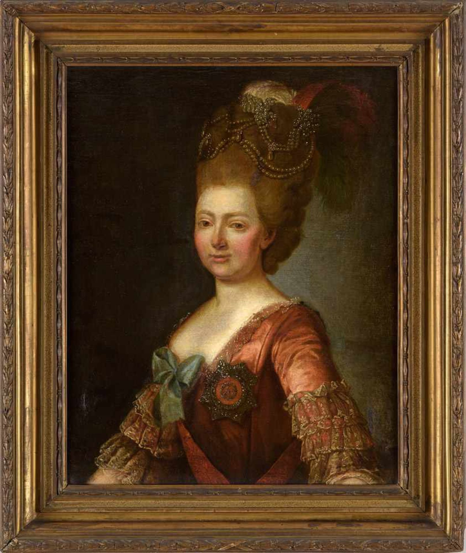Russischer Meister 18. Jhdt.Portrait Maria Fedorowna Romanowa.Öl/Lwd./doubl., 82 x 62 cm. - Bild 2 aus 3