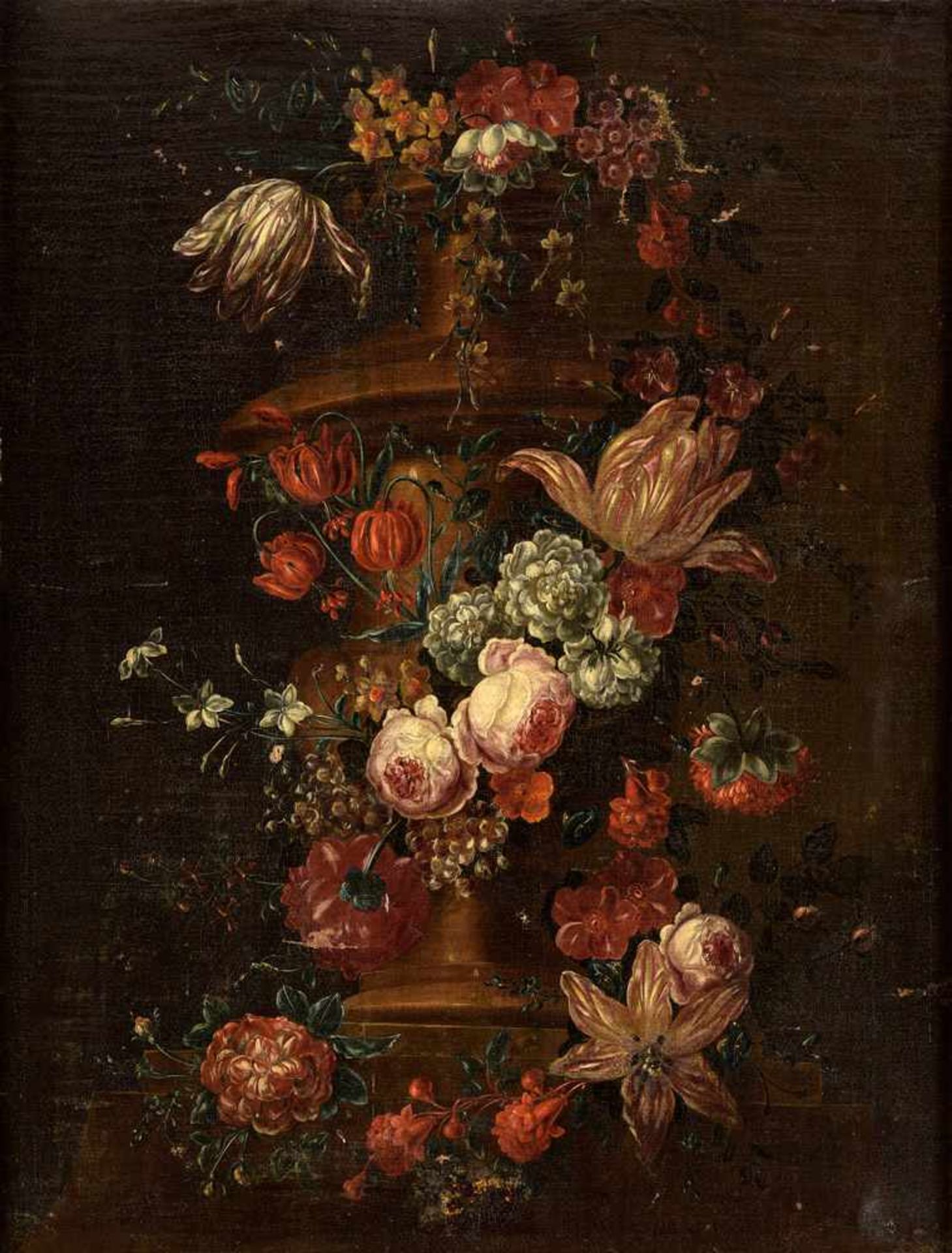 Verbruggen, Gaspar Pieter 1664 Antwerpen - 1730 Antwerpen (zugesch.)Blumenstück mit Marmorvase.Öl/