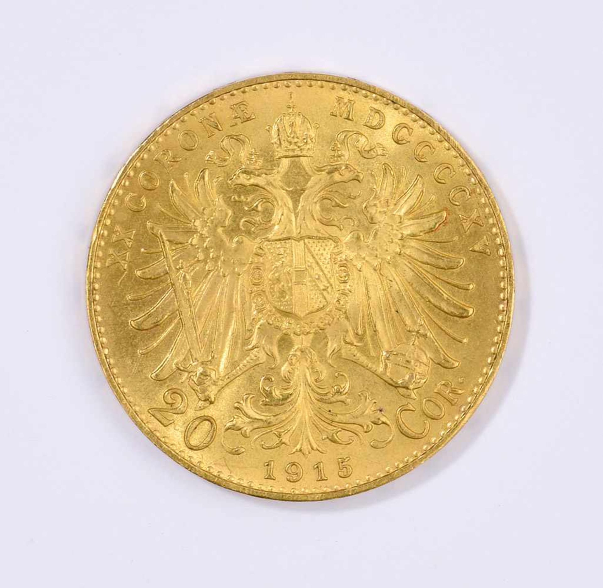 20 Kronen-GoldmünzeØ 2 cm, 7 g. - Bild 2 aus 2