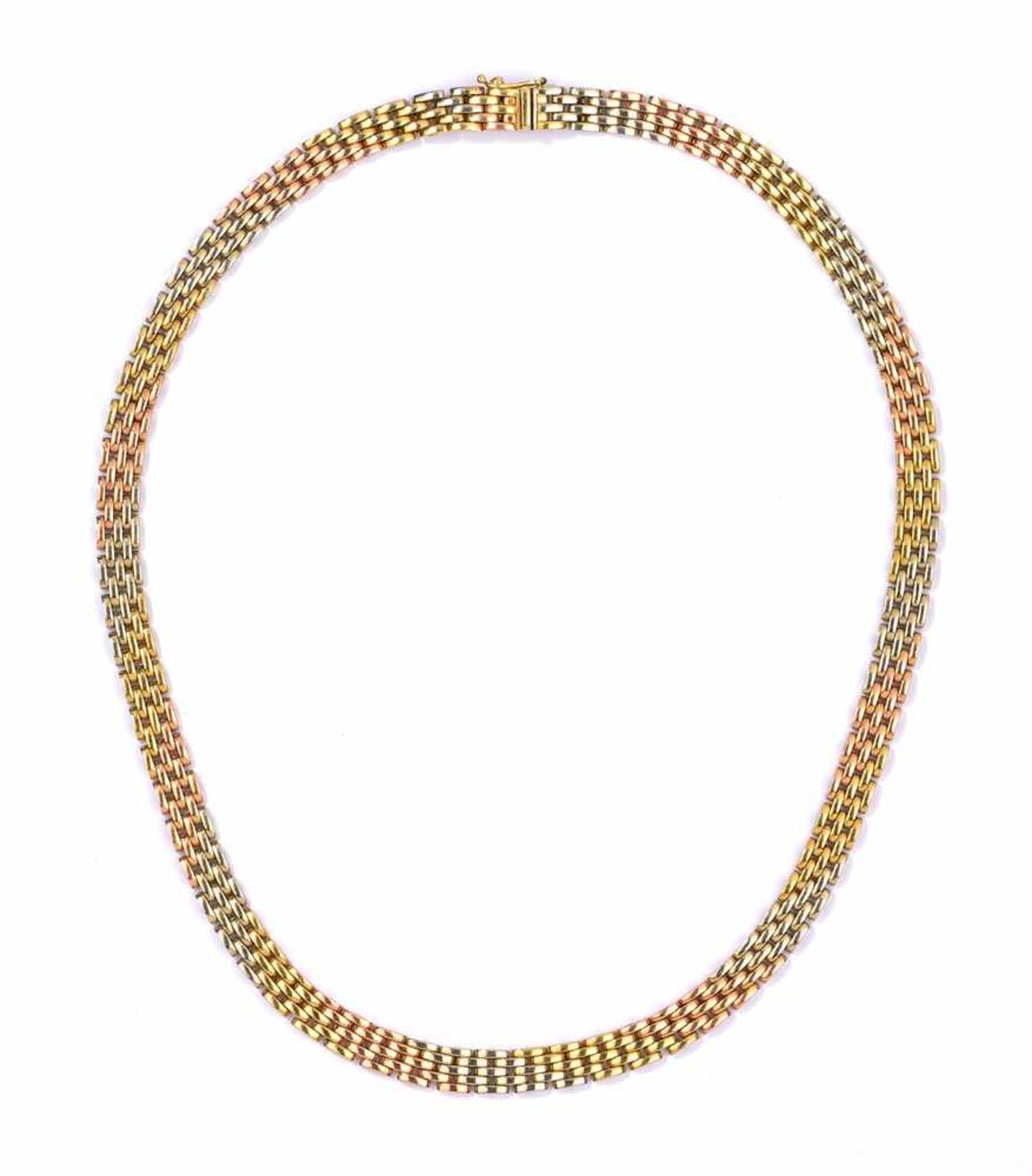 Collier585-Gelb-/Rot-/Weißgold, L 41 cm. 26 g.