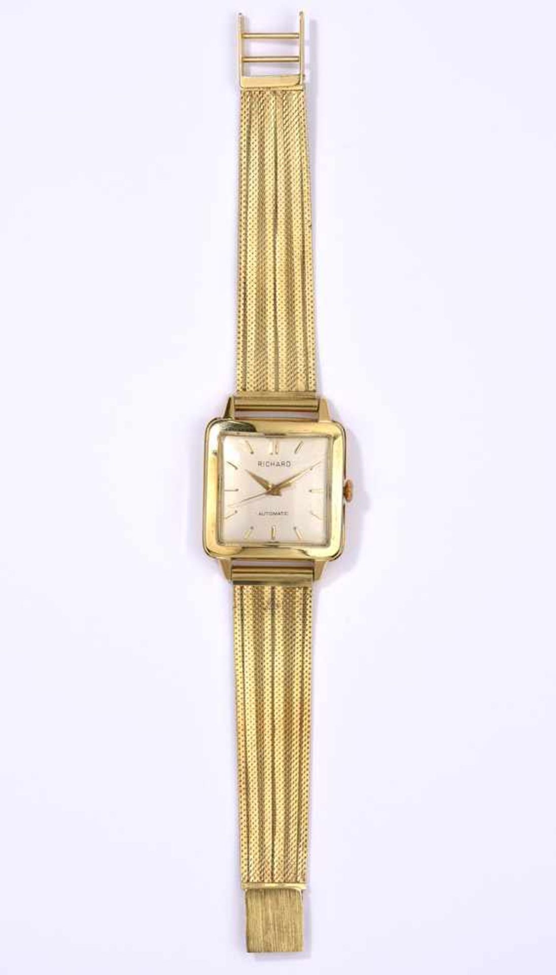 Herrenarmbanduhr585-Gelbgoldgehäuse und -armband. L 20 cm, 63 g.