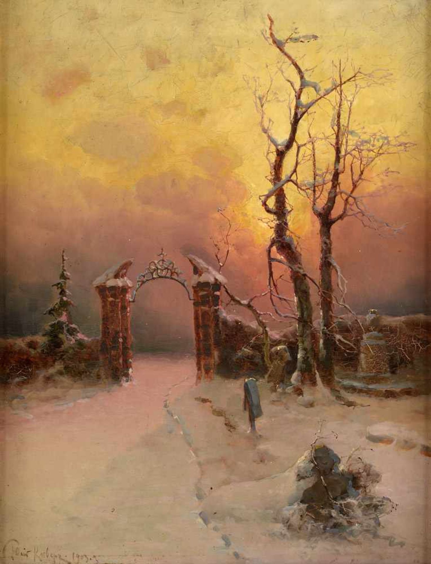 Klever, Julius von 1850 Tartu - 1924 St. PetersburgRussischer Winter.Signiert. Datiert 1903. Öl/