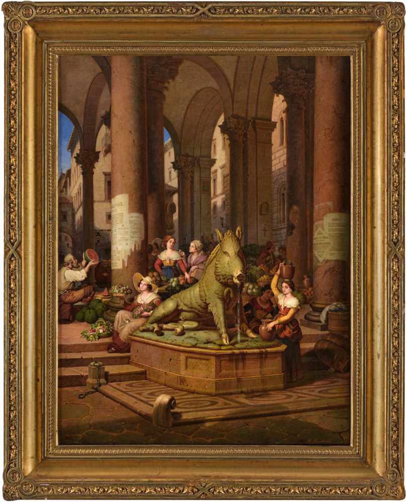 Hauschild, Maximilian Albert 1810 Dresden - 1895 NeapelFontana del Porcellino, Firenze.Signiert. - Bild 2 aus 3