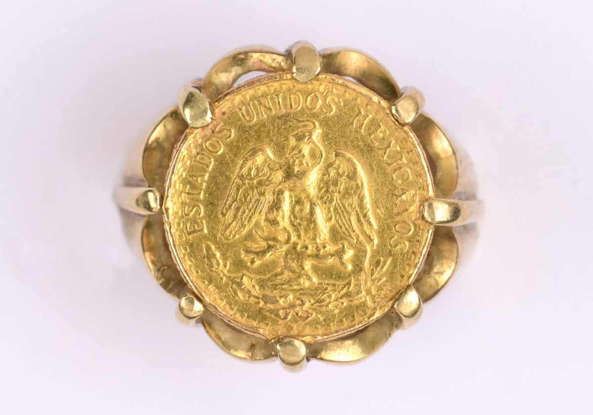 Münzarmband und Münzring750-Gelbgold, vier Münzen, L 20 cm, 18 g. Ring 585-Gelbgold, eine Münze, 7 - Bild 2 aus 2