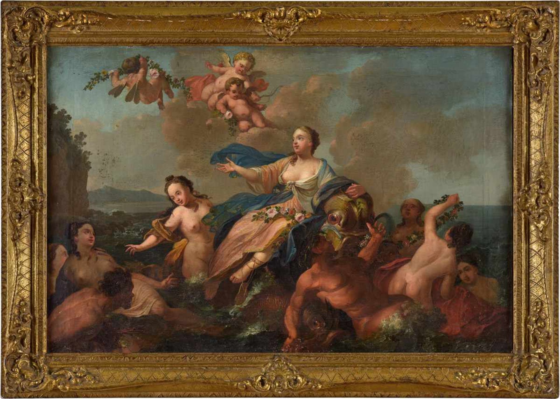 Französischer Meister 18. Jhdt.Triumph der Amphitrite.Öl/Lwd., 55 x 83 cm. - Image 2 of 5
