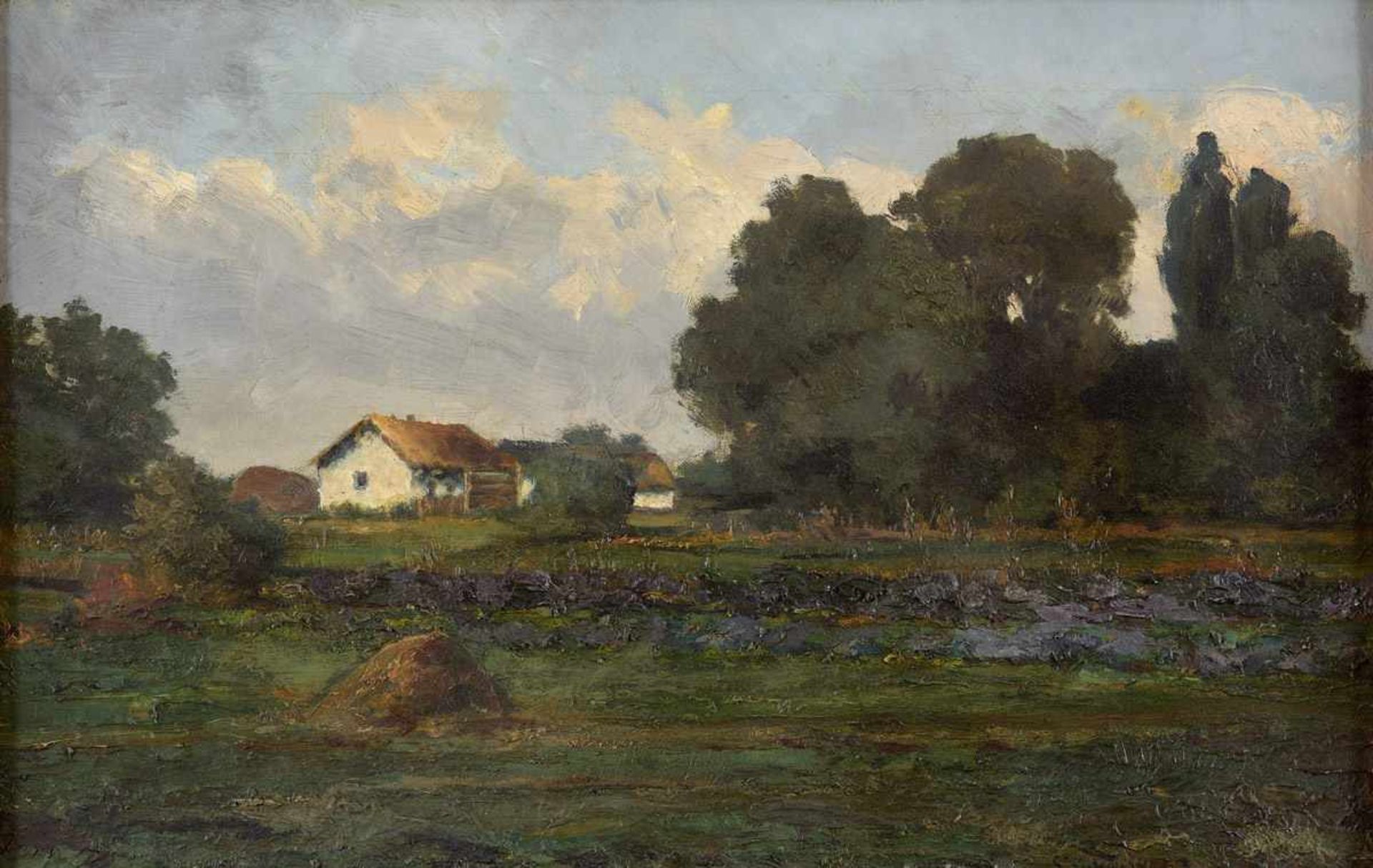 Zukowski, Stanislaw 1875 Jedrychowice bei Grodno - 1944 PruszkowFelderlandschaft mit Gehöft.