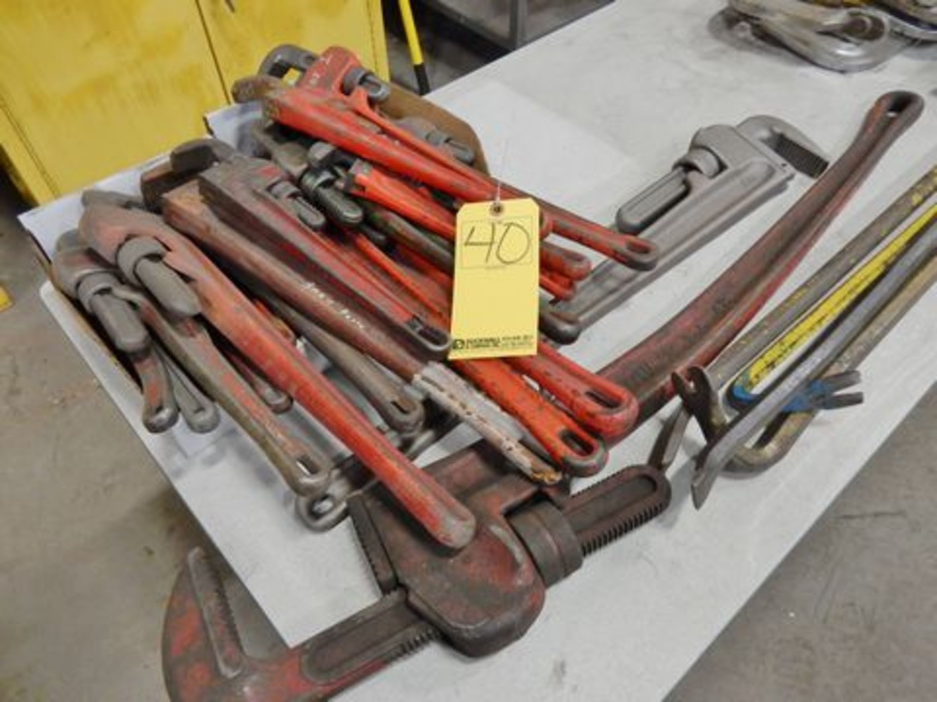 LOT PIPE WRENCHES & PRY BARS