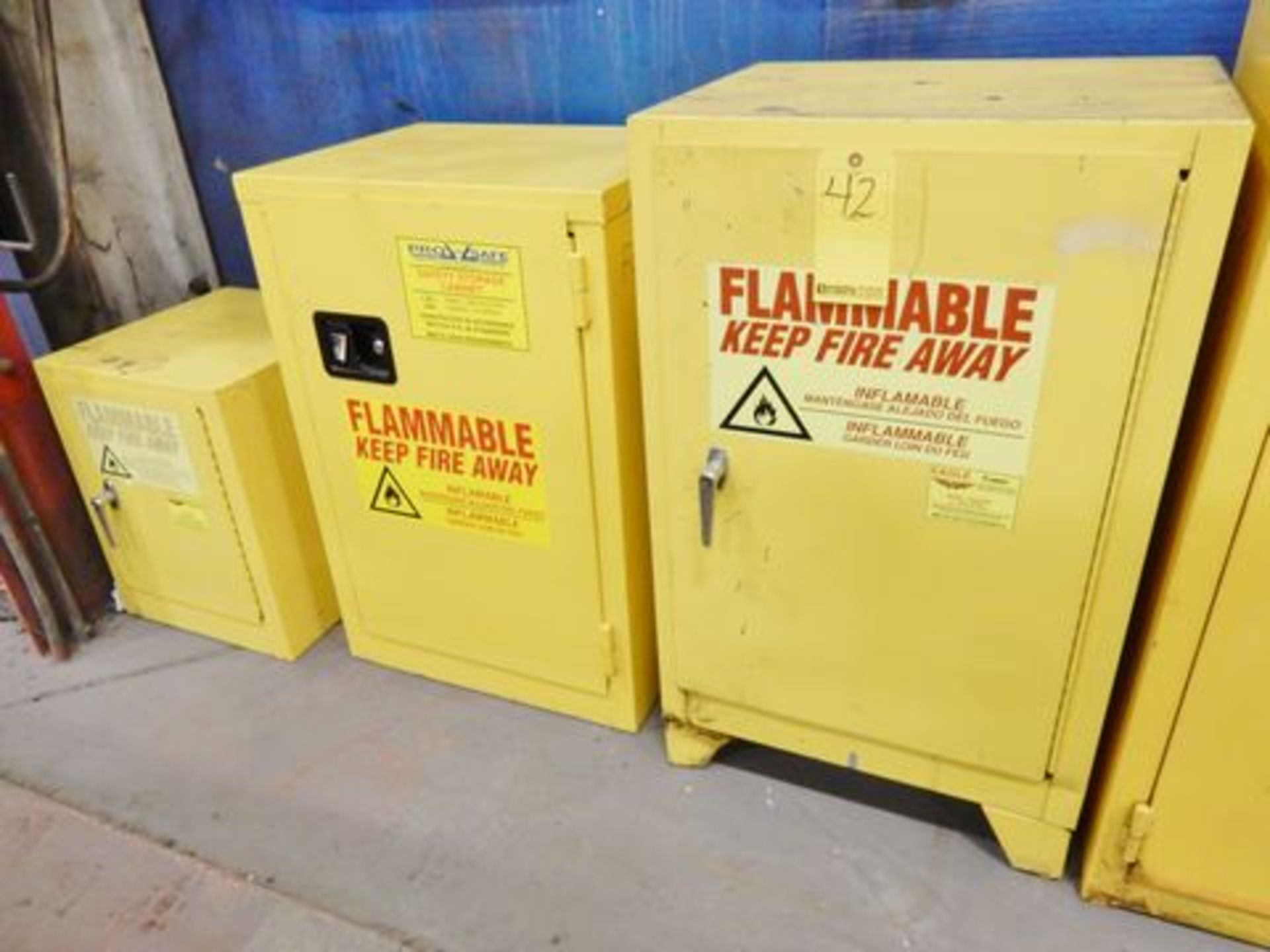 LOT (3) FLAMMABLES CABINETS, 22", 36" & 42"