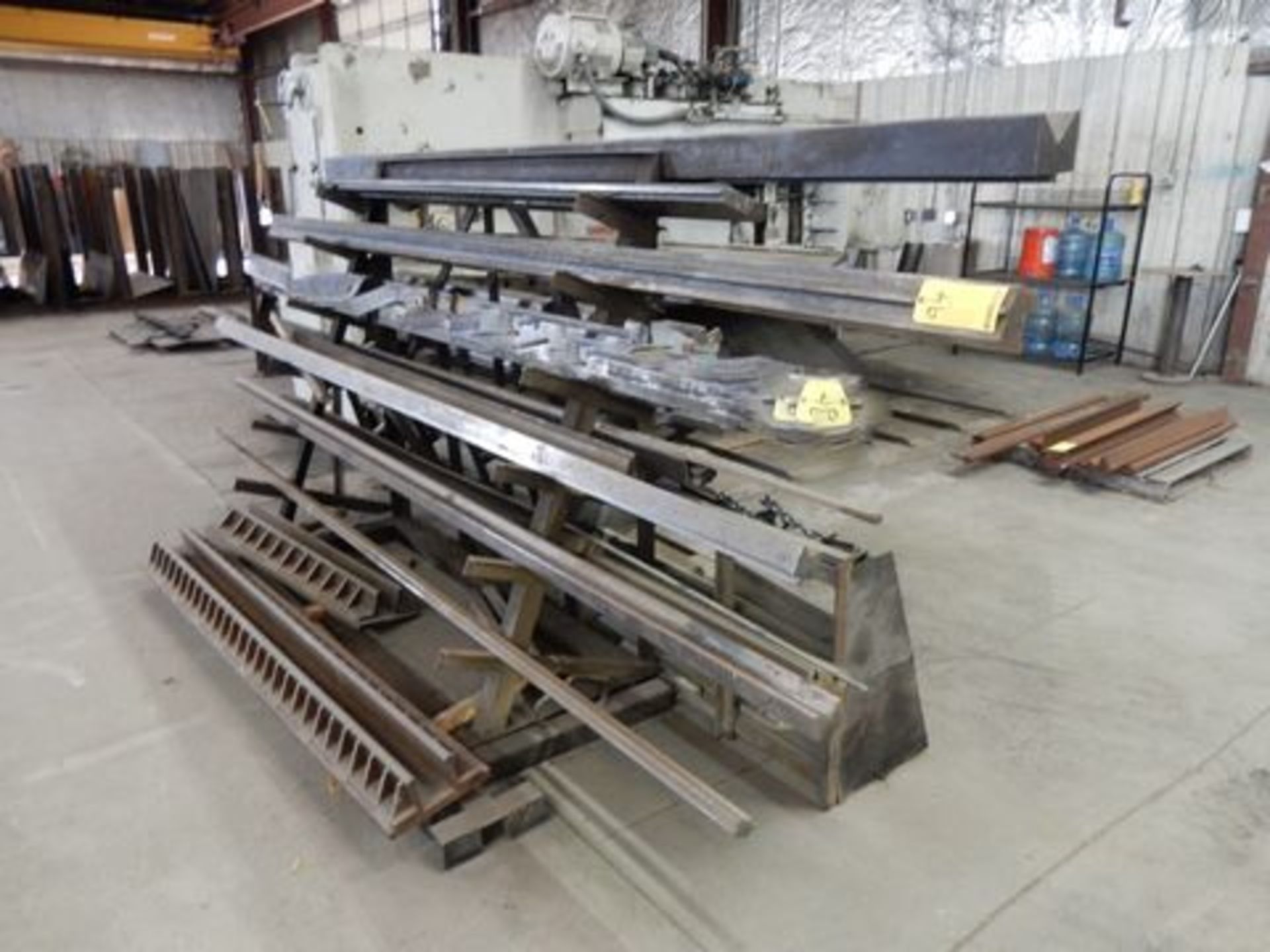 RACK W/CONTENTS TO INCLUDE MISC. PRESS BRAKE DIES UP TO 12' L