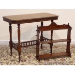 Edwardian oak stretcher table, canted rectangular top,