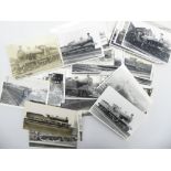 Collection of approximately eight hundred postcard size photographs of steam locomotives including