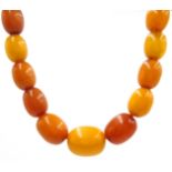 Early 20th century graduating amber bead necklace Condition Report & Further Details