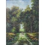 Continental School (20th century): Horseman in Wooded Landscape,