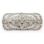 Edwardian diamond brooch in platinum (tested),