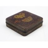 Japanese lacquer square box and cover, Edo period,