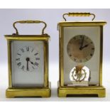 'Schatz' eight day carriage clock and a late 20th century brass carriage clock
