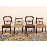 19th century pair mahogany dining chair and a pair Victorian mahogany dining chairs