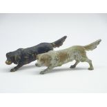 Two cold painted bronze Hunting dogs,