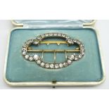 Silver and silver gilt paste set buckle, 900 standard,