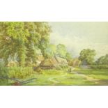 Reginald Jones (British 1857-1920): Tending to the Fields, watercolour, signed,