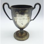 Silver 2 handled vase shape trophy 'Comrades of the Great War' London 1912 H 20cms 15.