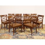 Set ten (8+2) Regency mahogany dining chairs,