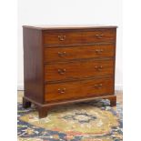 Early 19th century mahogany chest, four long graduating drawers, W108cm, H103cm,